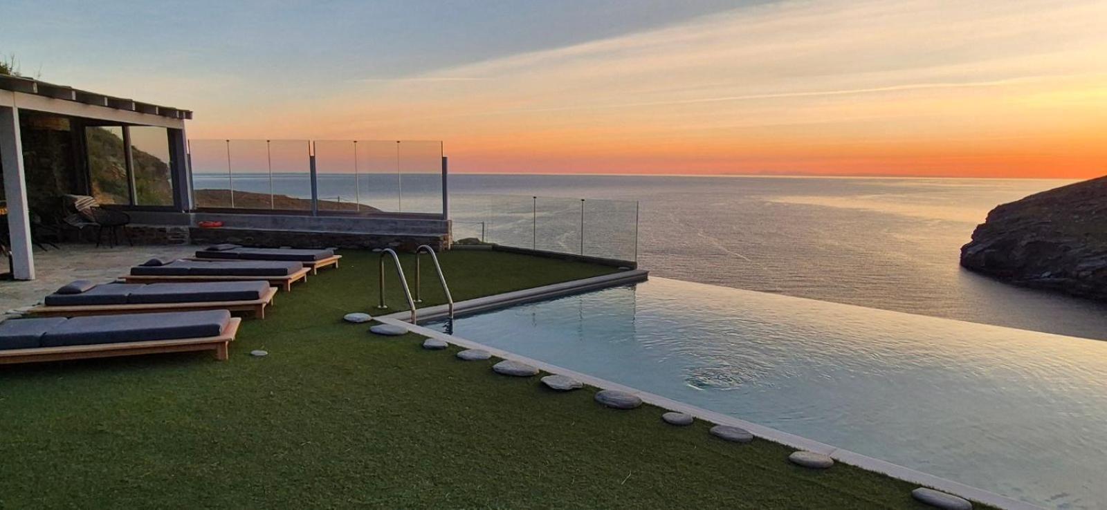 Anastasis Luxury Villa Andros With Heated Pool Sineti Exterior photo